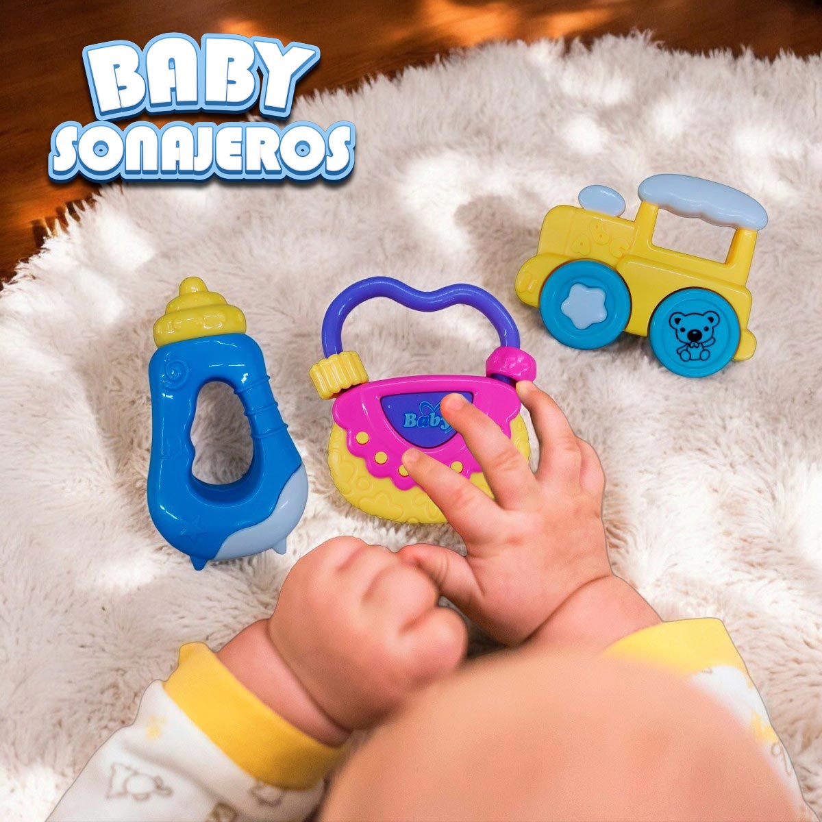 kit de 3 sonajeros para bebés juguete
