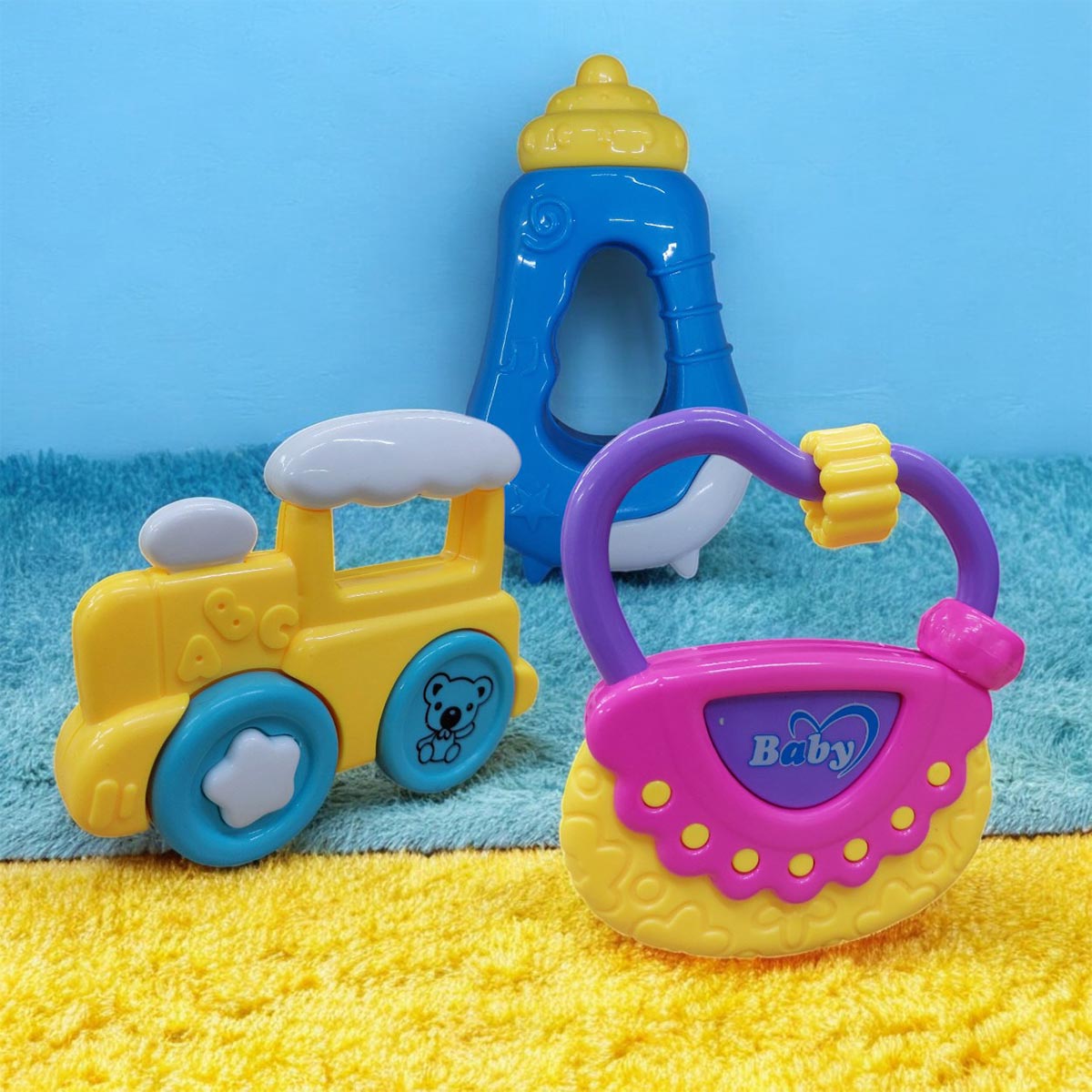kit de 3 sonajeros para bebés juguete
