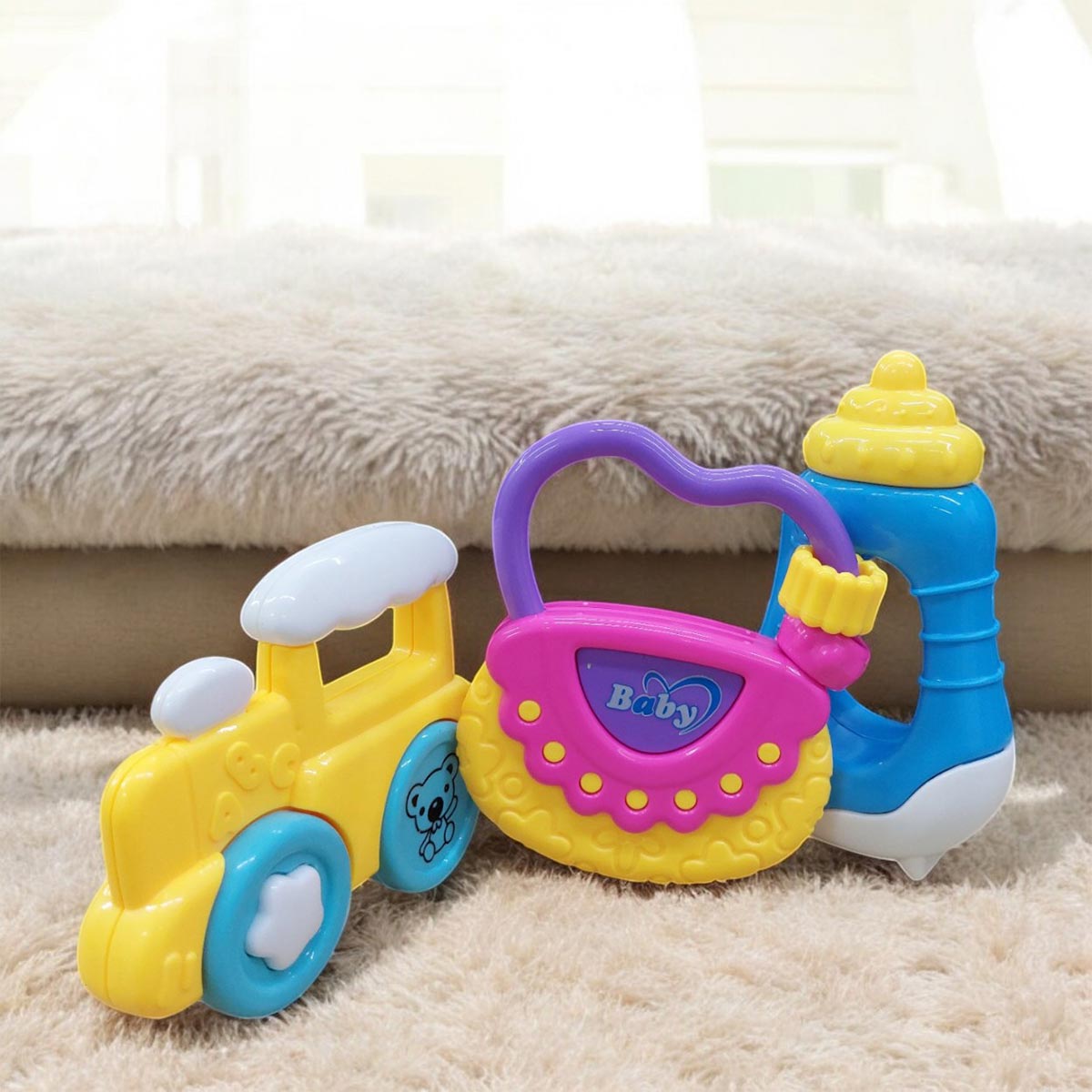 kit de 3 sonajeros para bebés juguete
